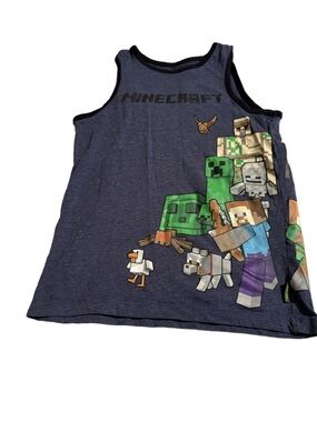 Boys' Navy Minecraft Graphic Sleeveless Shirt Size 7-8